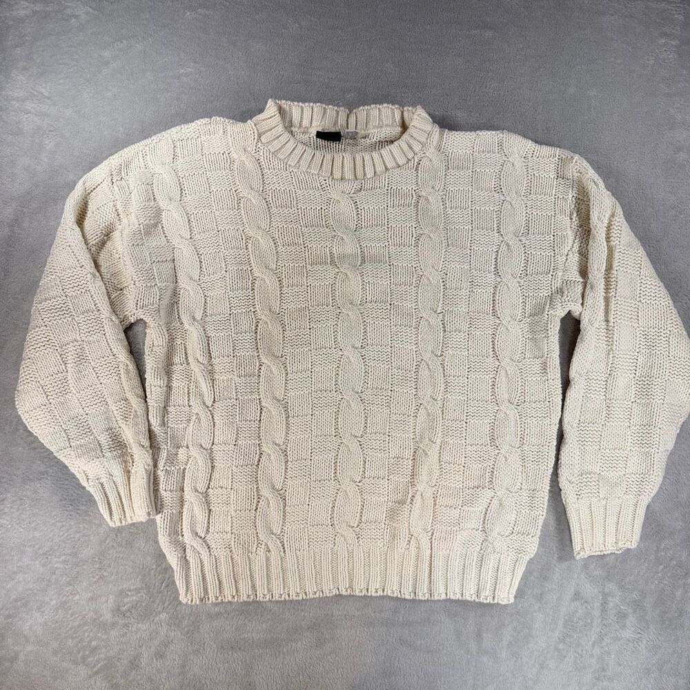 Vintage Hunt Club Cotton Knit Sweater Cream G